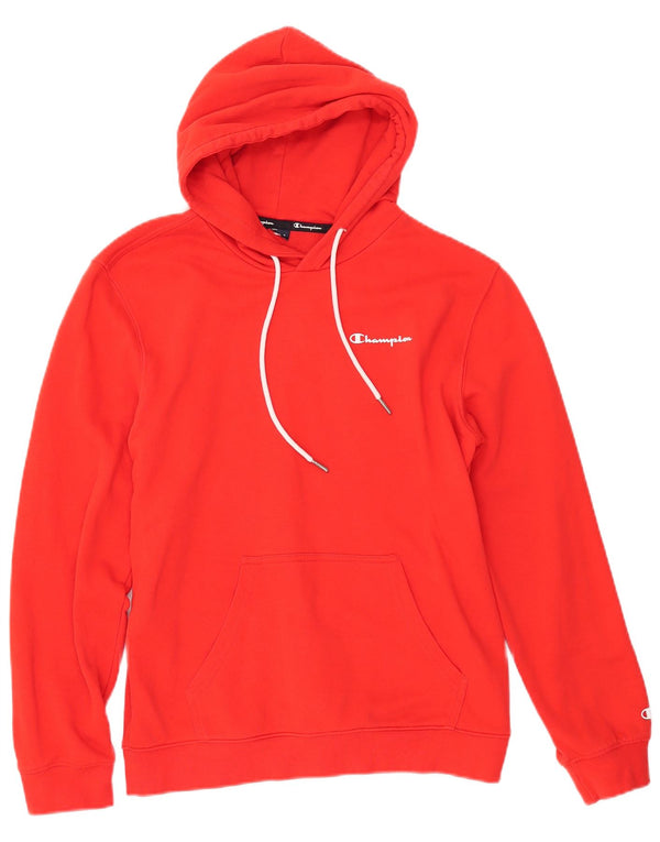 CHAMPION Mens Hoodie Jumper Medium Red Cotton