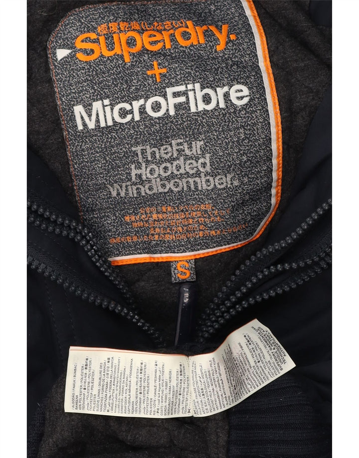 Superdry Mens Windbomber Hooded Windbreaker Jacket UK 36 Small Navy Blue