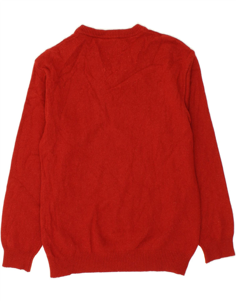 MARLBORO CLASSICS Mens V-Neck Jumper Sweater Small Red Wool Vintage Marlboro Classics and Second-Hand Marlboro Classics from Messina Hembry 