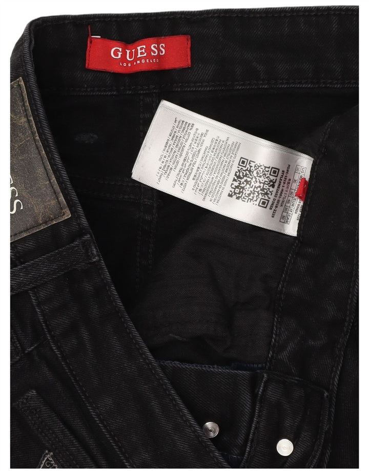 Guess Mens Slim Jeans W30 L31 Black Cotton