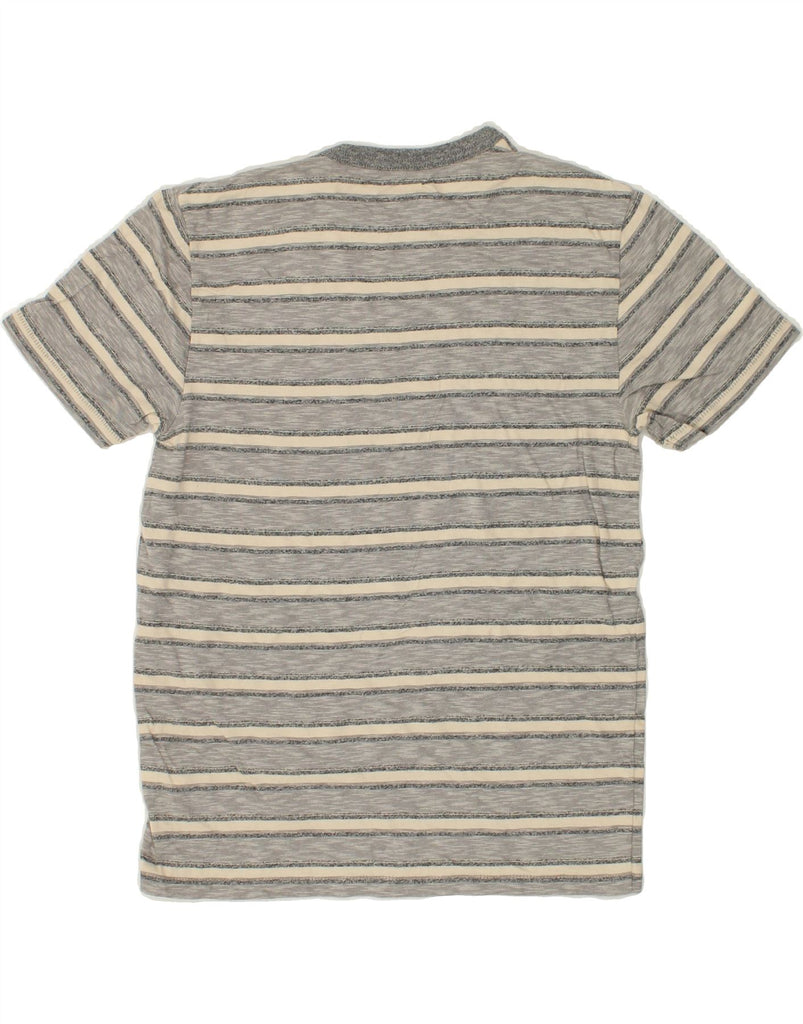 J. CREW Mens T-Shirt Top Small Grey Striped Cotton | Vintage J. Crew | Thrift | Second-Hand J. Crew | Used Clothing | Messina Hembry 