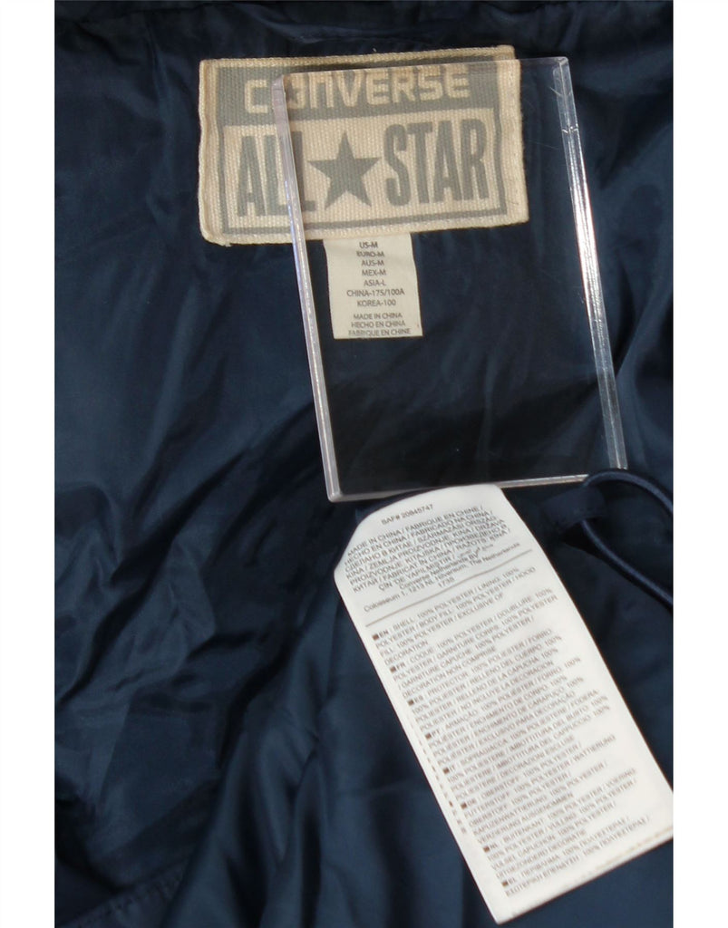 CONVERSE Mens Hooded Padded Jacket UK 38 Medium Navy Blue Polyester Vintage Converse and Second-Hand Converse from Messina Hembry 