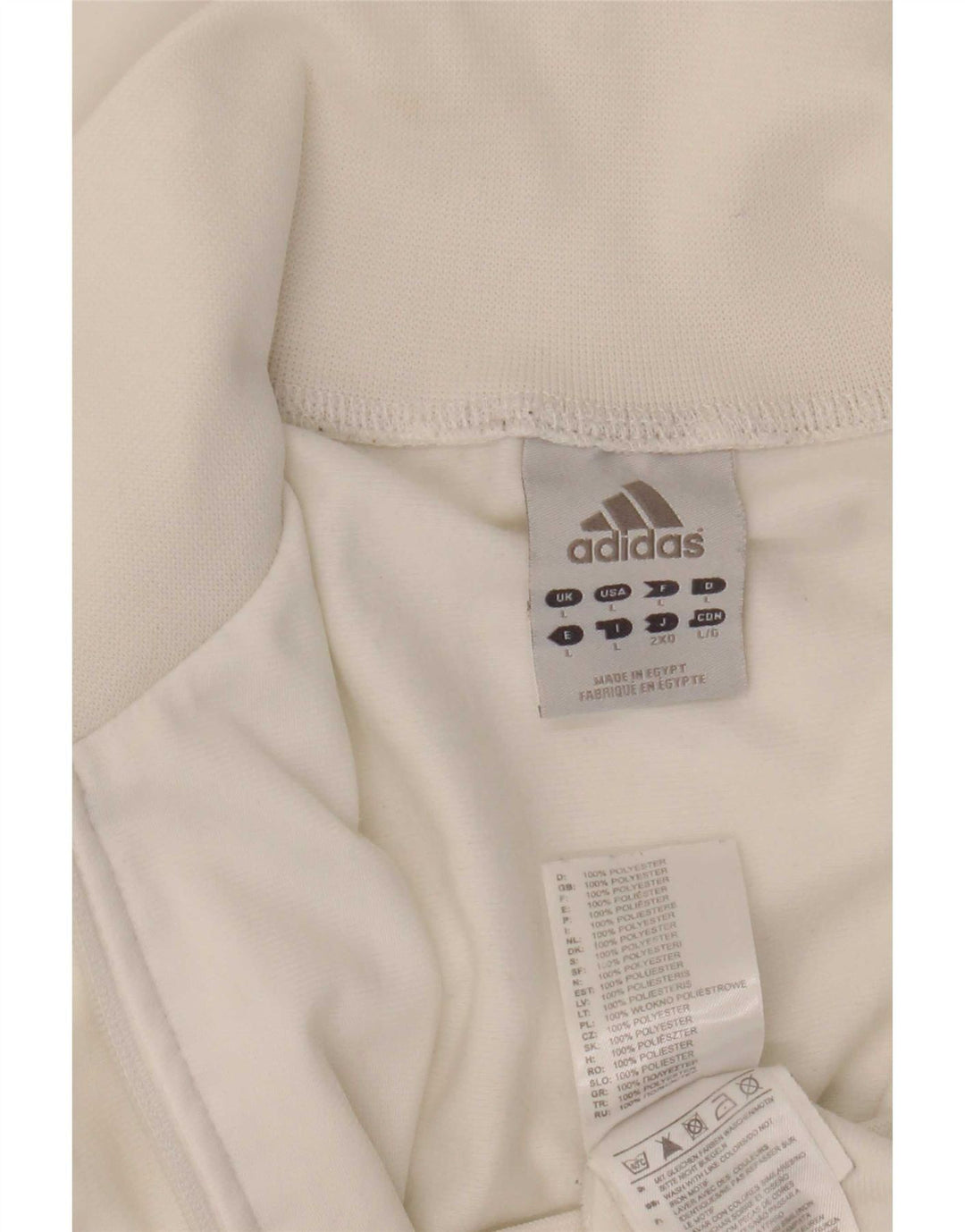 Adidas Mens Tracksuit Top Jacket Large White Polyester