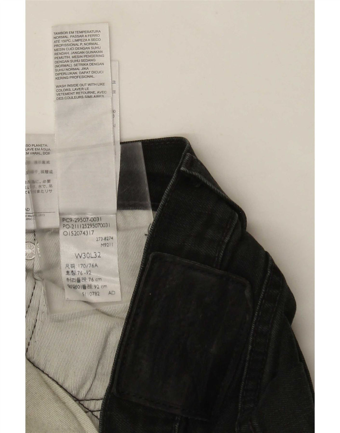 Levi's Mens Slim Jeans W30 L32 Black Cotton