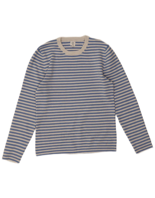 John Lewis Womens Crew Neck Jumper Sweater UK 12 Medium Blue Striped