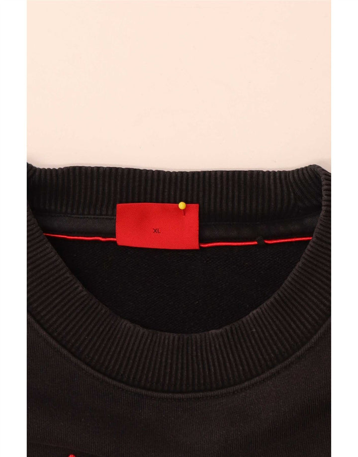Hugo Boss Mens Graphic Sweatshirt Jumper XL Black Cotton