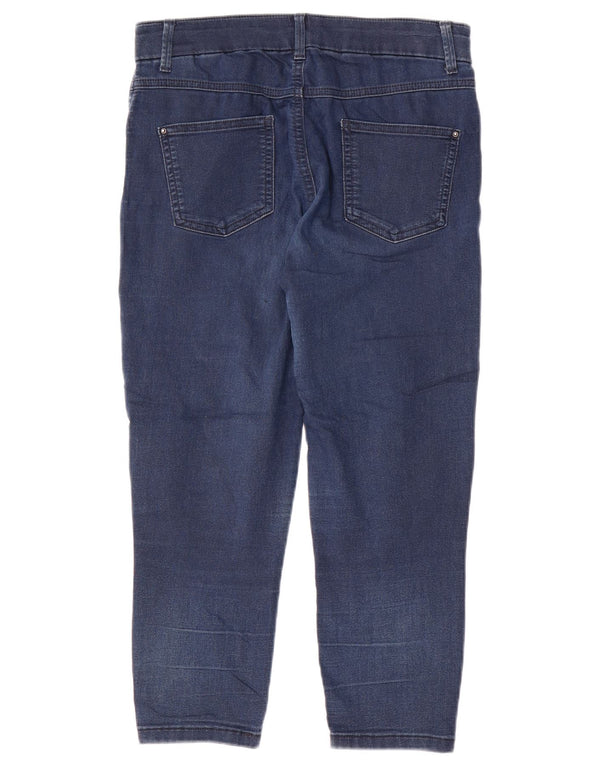 Marks & Spencer Womens Cropped Jeans UK 12 Medium W30 L21 Blue Cotton