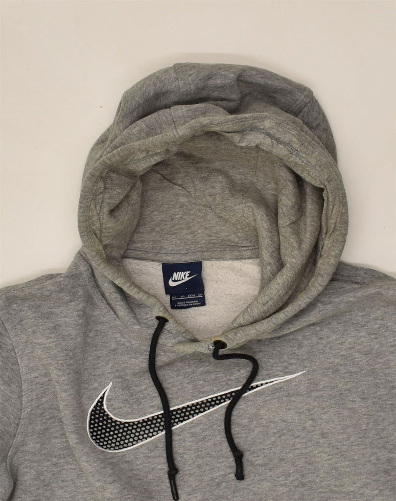 NIKE Mens Graphic Hoodie Jumper XS Grey Cotton | Vintage Nike | Thrift | Second-Hand Nike | Used Clothing | Messina Hembry 