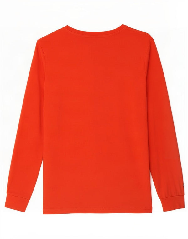 Champion Boys Graphic Top Long Sleeve 11-12 Years Large Red Cotton