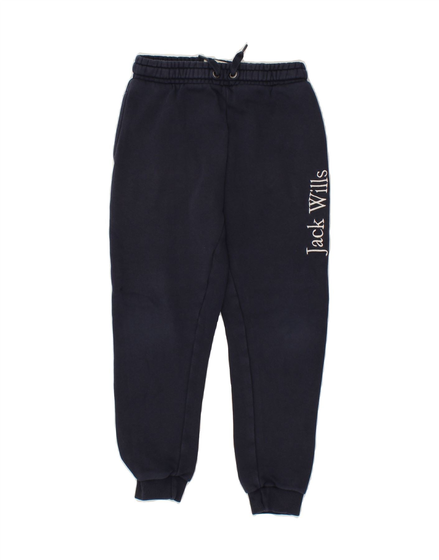 JACK WILLS Boys Graphic Tracksuit Trousers Joggers 9-10 Years Navy