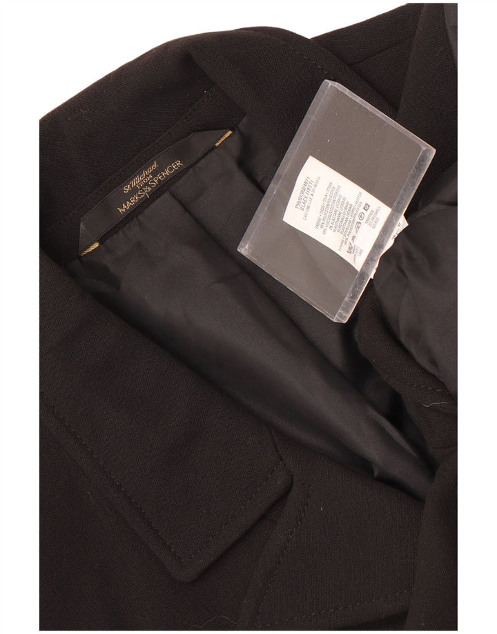 Marks & Spencer Womens St. Michael Overcoat UK 18 XL Black Polyester