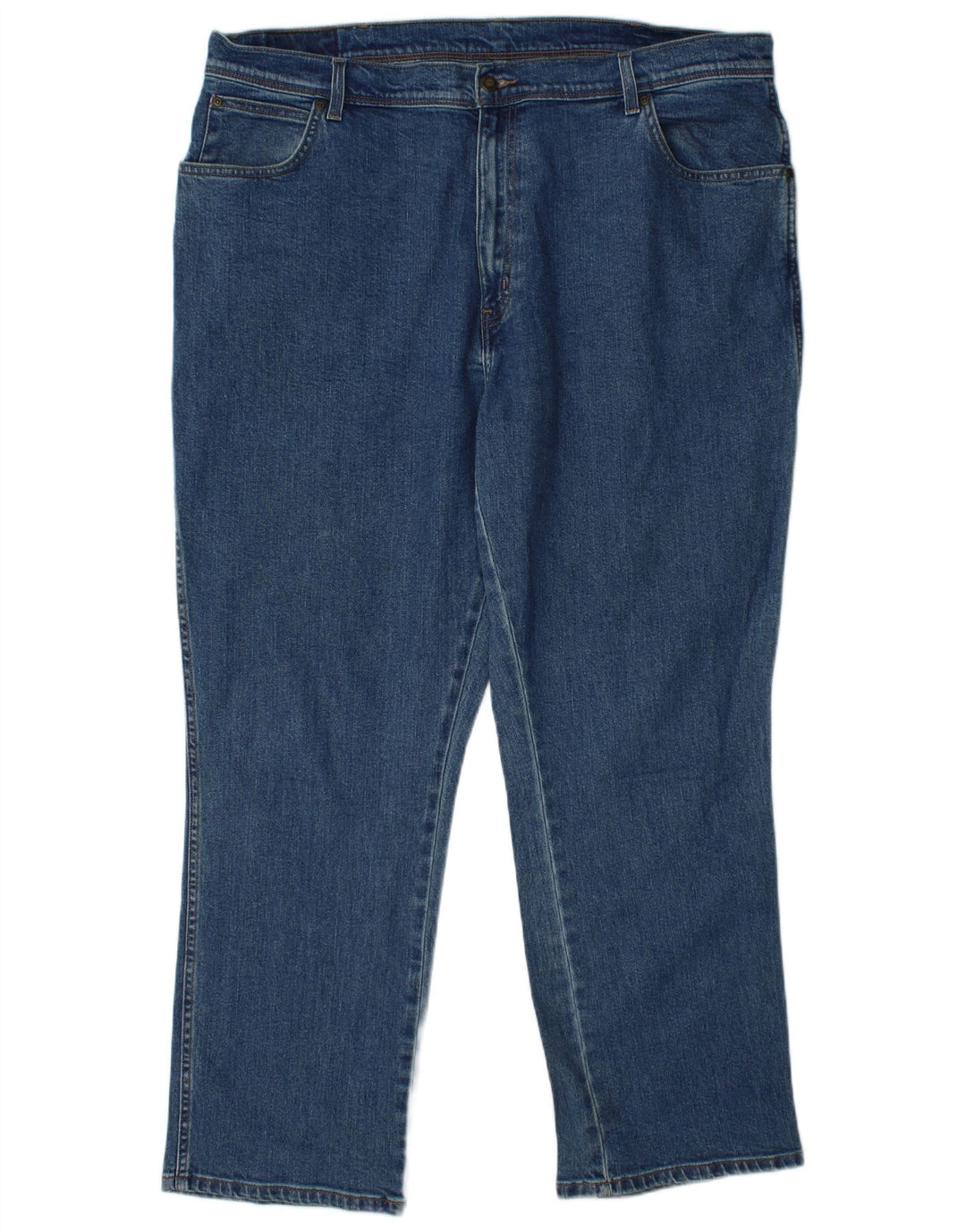 WRANGLER Mens Regular Fit Straight Jeans W42 L30 Blue Cotton