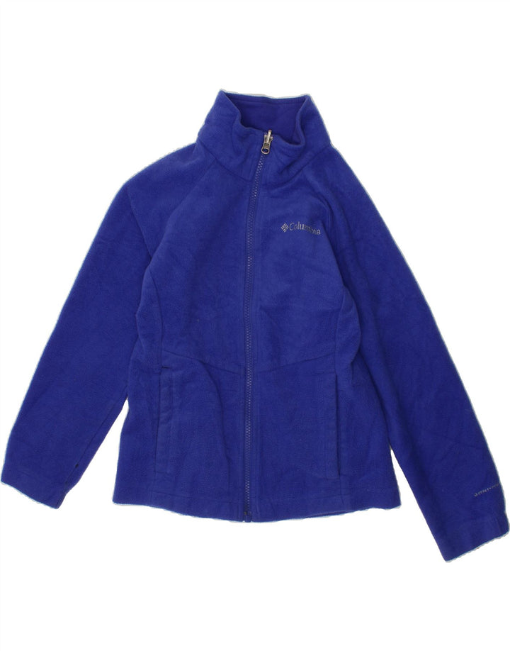 COLUMBIA Boys Fleece Jacket 7-8 Years Small  Blue Polyester Vintage Columbia and Second-Hand Columbia from Messina Hembry 
