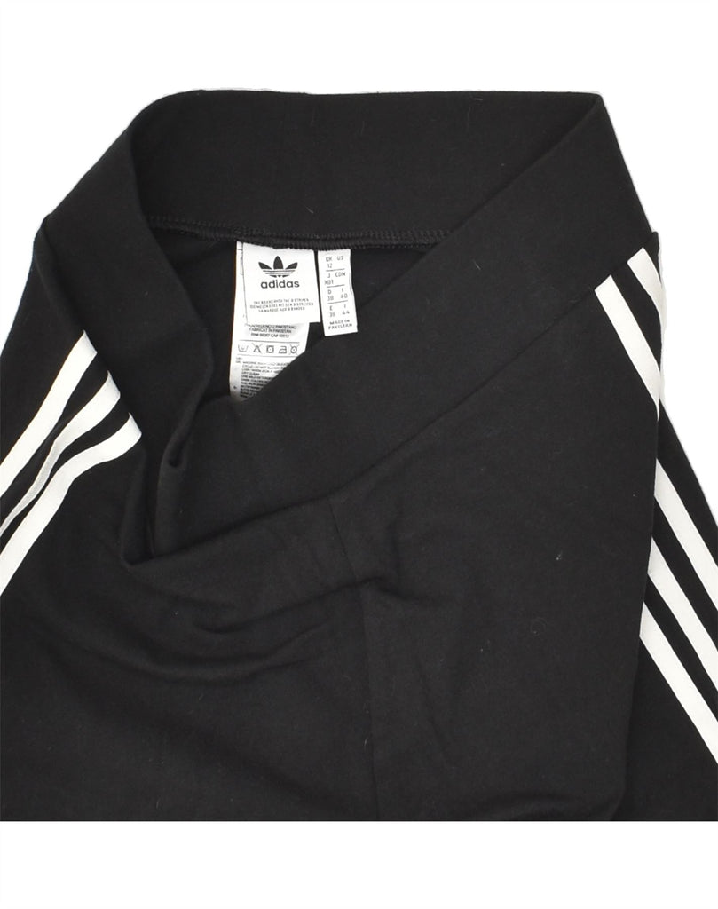 ADIDAS Womens Leggings UK 12 Medium Black | Vintage Adidas | Thrift | Second-Hand Adidas | Used Clothing | Messina Hembry 