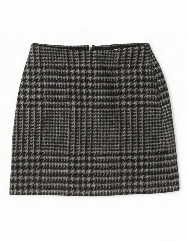 Jack Wills Womens Mini Skirt UK 8 Small W28 Grey Houndstooth Polyester