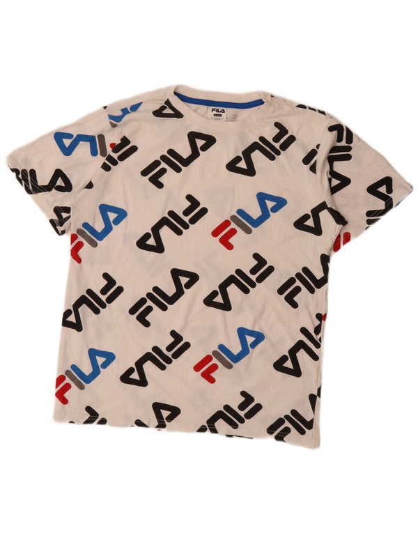 Fila Boys Graphic T-Shirt Top 15-16 Years XL White Cotton