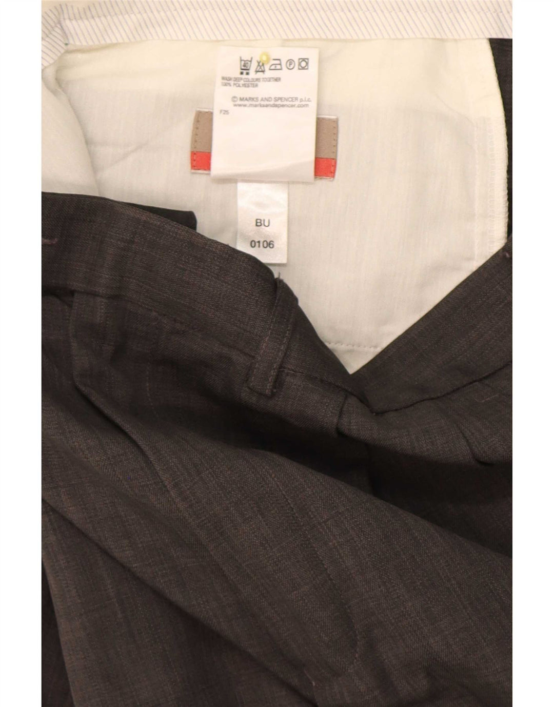 Marks & Spencer Mens Pegged Suit Trousers W34 L31 Grey Polyester