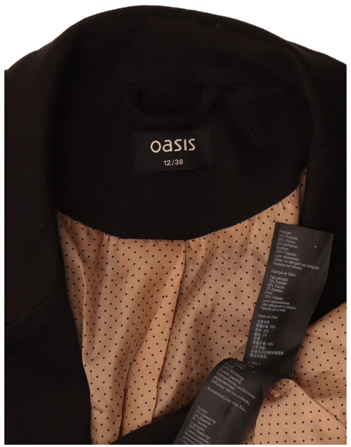 Oasis Womens 1 Button Blazer Jacket UK 12 Medium Black Polyester