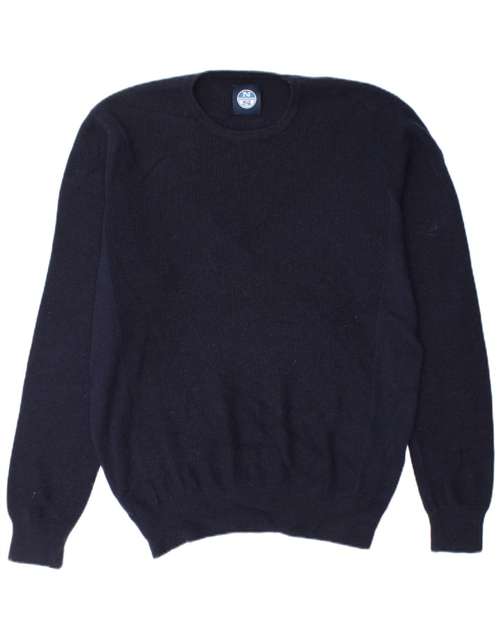 North Sails Mens Crew Neck Jumper Sweater Medium Navy Blue Cotton