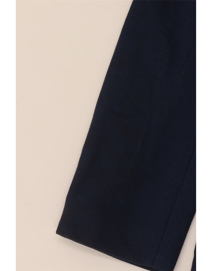 Zara Mens 2 Button Blazer Jacket EU 46 Small Navy Blue Polyester