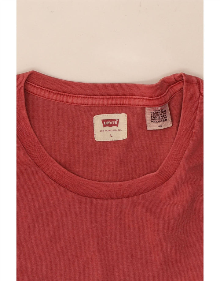 LEVI'S Mens T-Shirt Top Large Red Vintage Levi's and Second-Hand Levi's from Messina Hembry 