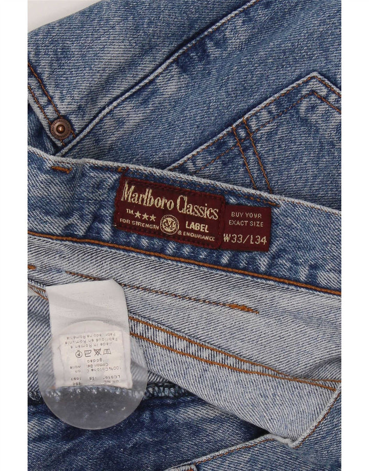 Marlboro Classics Mens Straight Jeans W33 L28 Blue Cotton