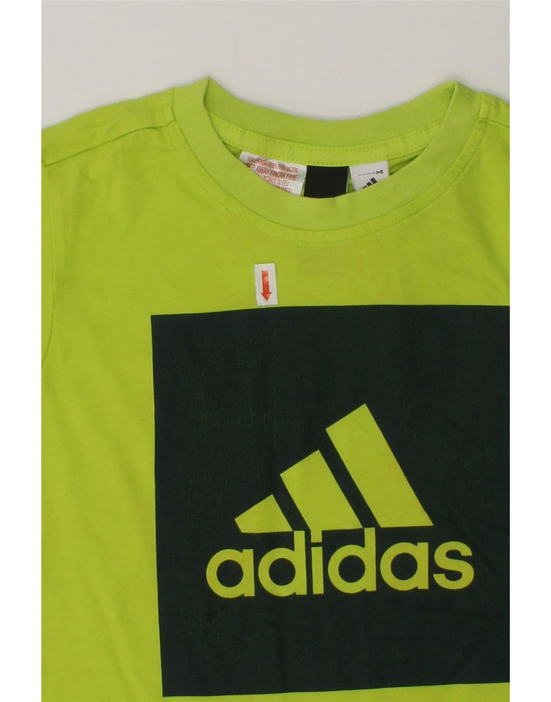 ADIDAS Boys Graphic T-Shirt Top 5-6 Years Green Cotton | Vintage Adidas | Thrift | Second-Hand Adidas | Used Clothing | Messina Hembry 