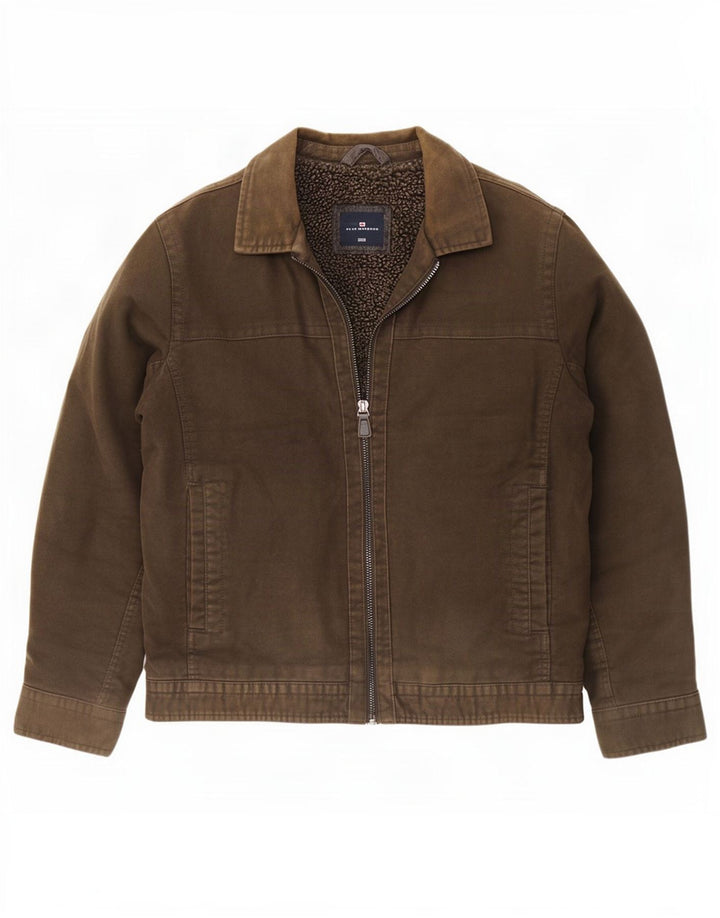 Marks & Spencer Mens Blue Harbour Sherpa Bomber Jacket UK 38 Medium Brown