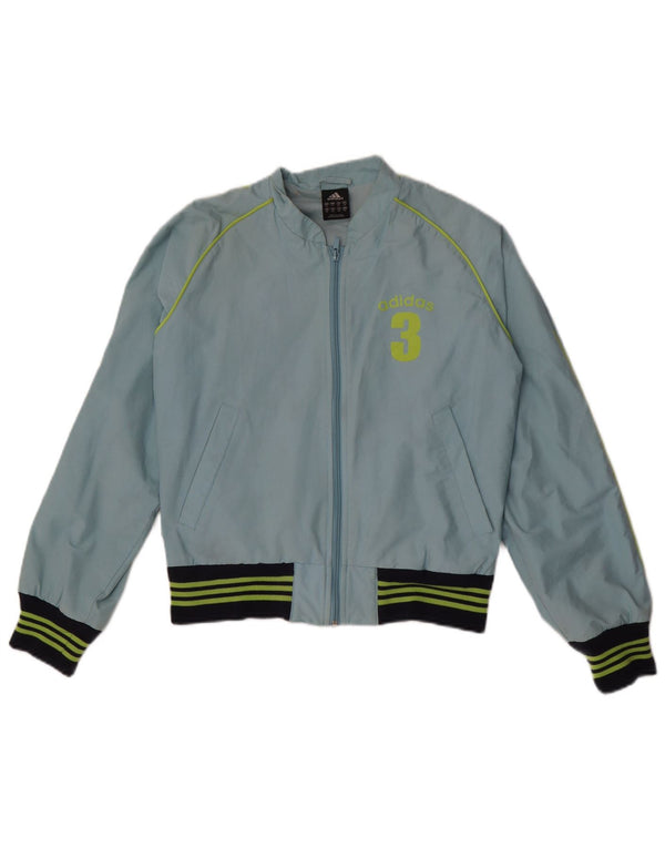 Adidas Womens Graphic Tracksuit Top Jacket UK 10 Small Blue Colourblock