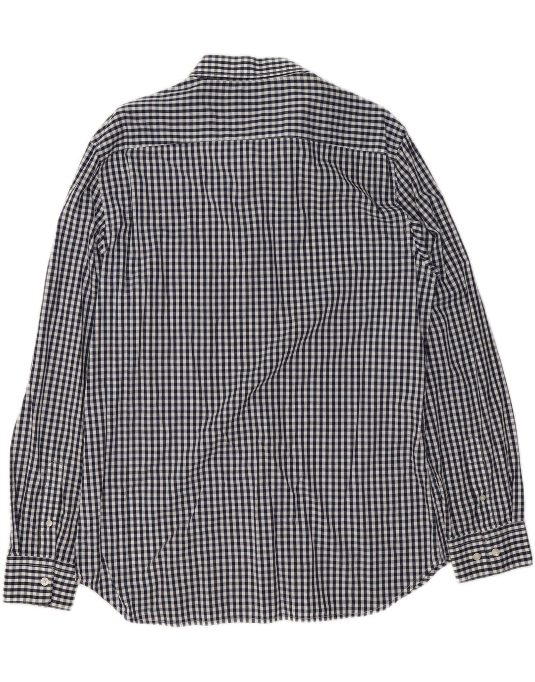 FRENCH CONNECTION Mens Shirt Large Navy Blue Gingham Cotton
