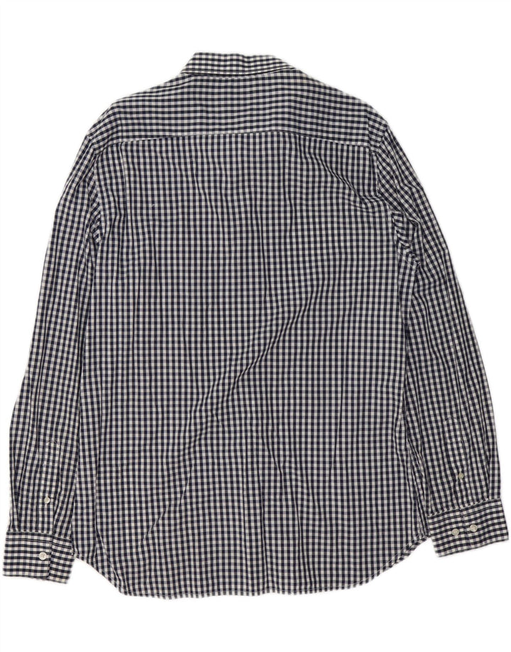 FRENCH CONNECTION Mens Shirt Large Navy Blue Gingham Cotton
