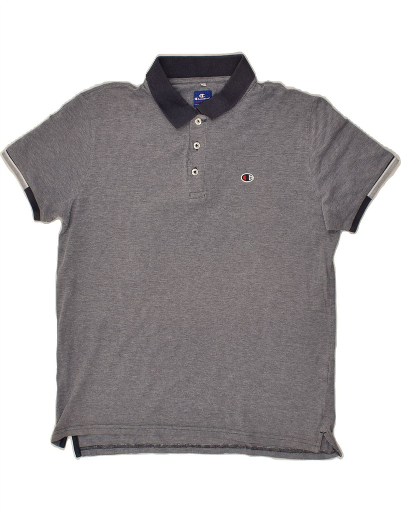 CHAMPION Mens Polo Shirt Medium Grey | Vintage Champion | Thrift | Second-Hand Champion | Used Clothing | Messina Hembry 