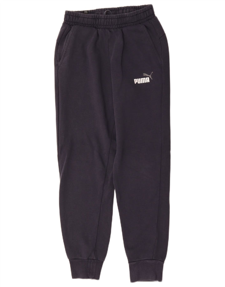 PUMA Mens Tracksuit Trousers Joggers Small  Navy Blue Cotton