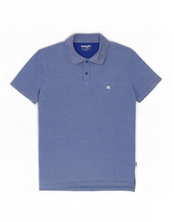 Wrangler Mens Polo Shirt Medium Blue Cotton