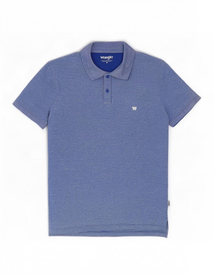 Wrangler Mens Polo Shirt Medium Blue Cotton