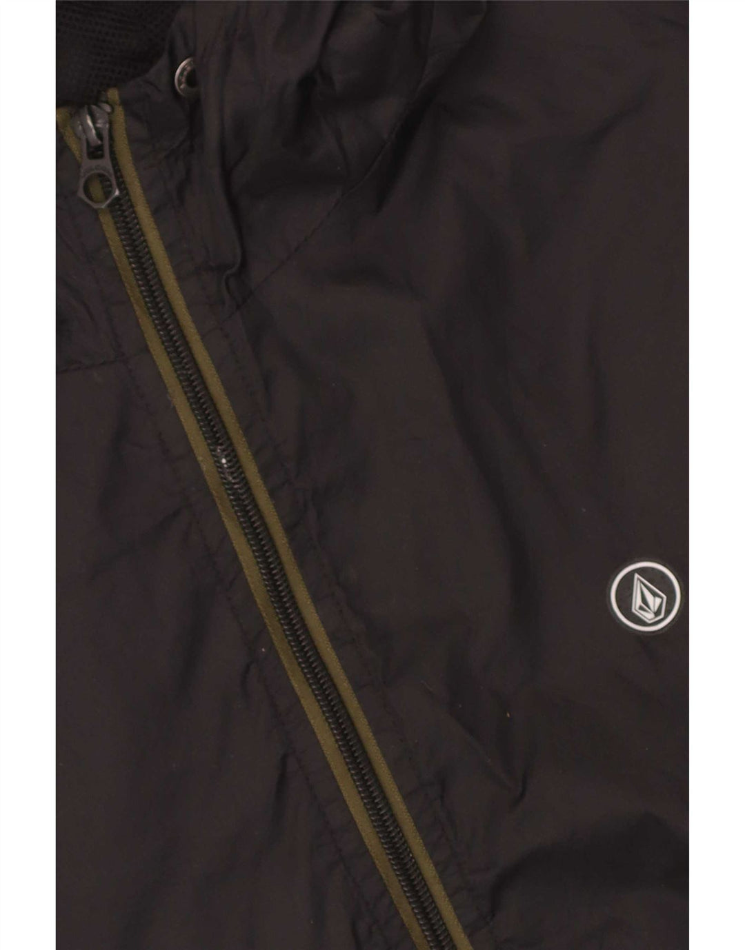 Volcom Mens Hooded Rain Jacket UK 36 Small Black Camouflage Nylon