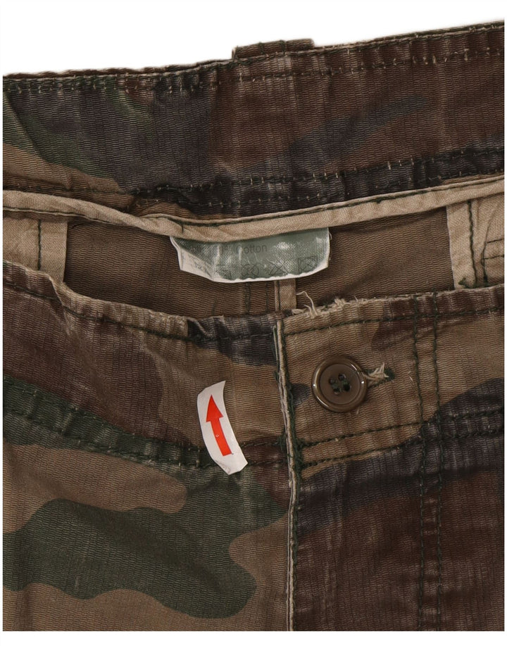 Vintage Mens Cargo Shorts W40 XL  Khaki Cotton