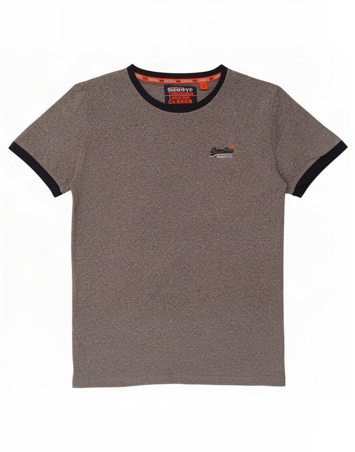 Superdry Mens T-Shirt Top Large Grey Cotton