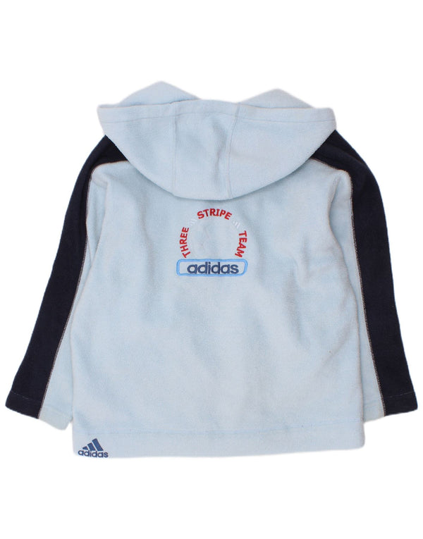 Adidas Boys Graphic Fleece Jacket 7-8 Years Blue Colourblock Polyester