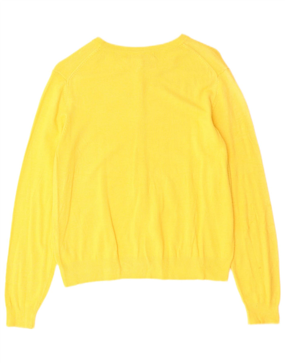Marks & Spencer Womens Cardigan Sweater UK 14 Medium Yellow Viscose
