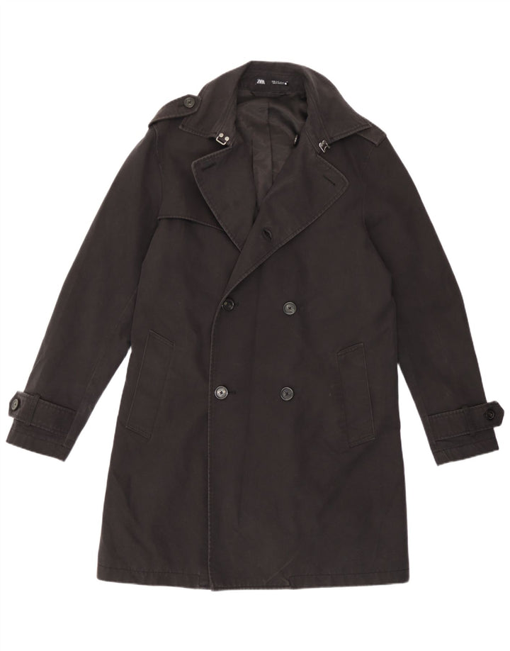 Zara Mens Trench Coat UK 36 Small Black
