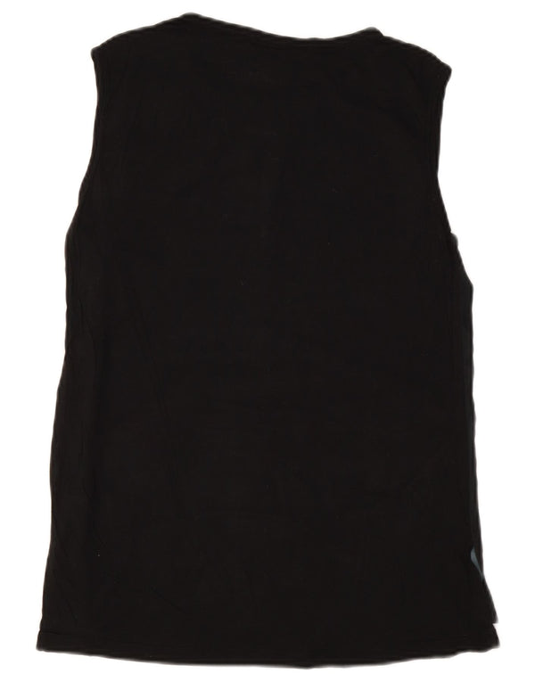 Trussardi Jeans Womens Graphic Vest Top IT 40 Small Black