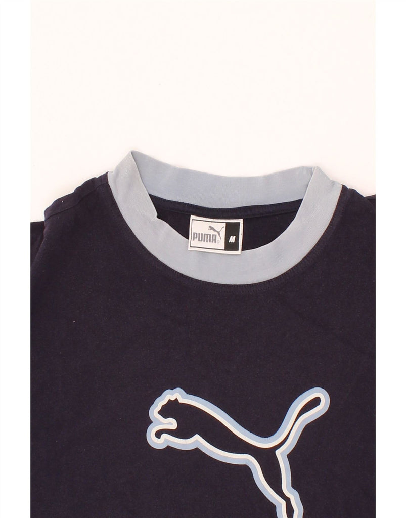 PUMA Mens Graphic T-Shirt Top Medium Navy Blue Cotton Vintage Puma and Second-Hand Puma from Messina Hembry 