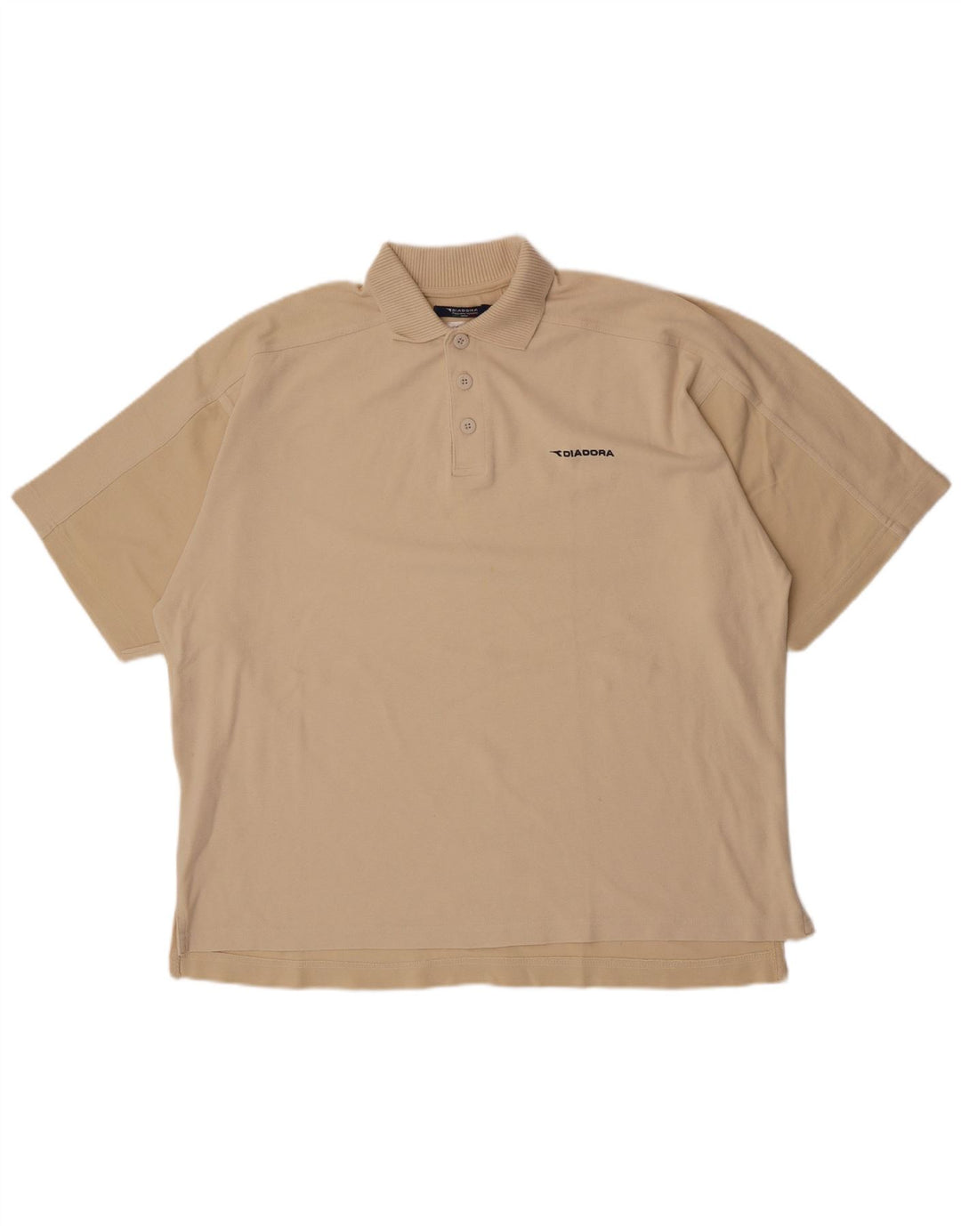 Diadora Mens Polo Shirt 2XL Beige Cotton