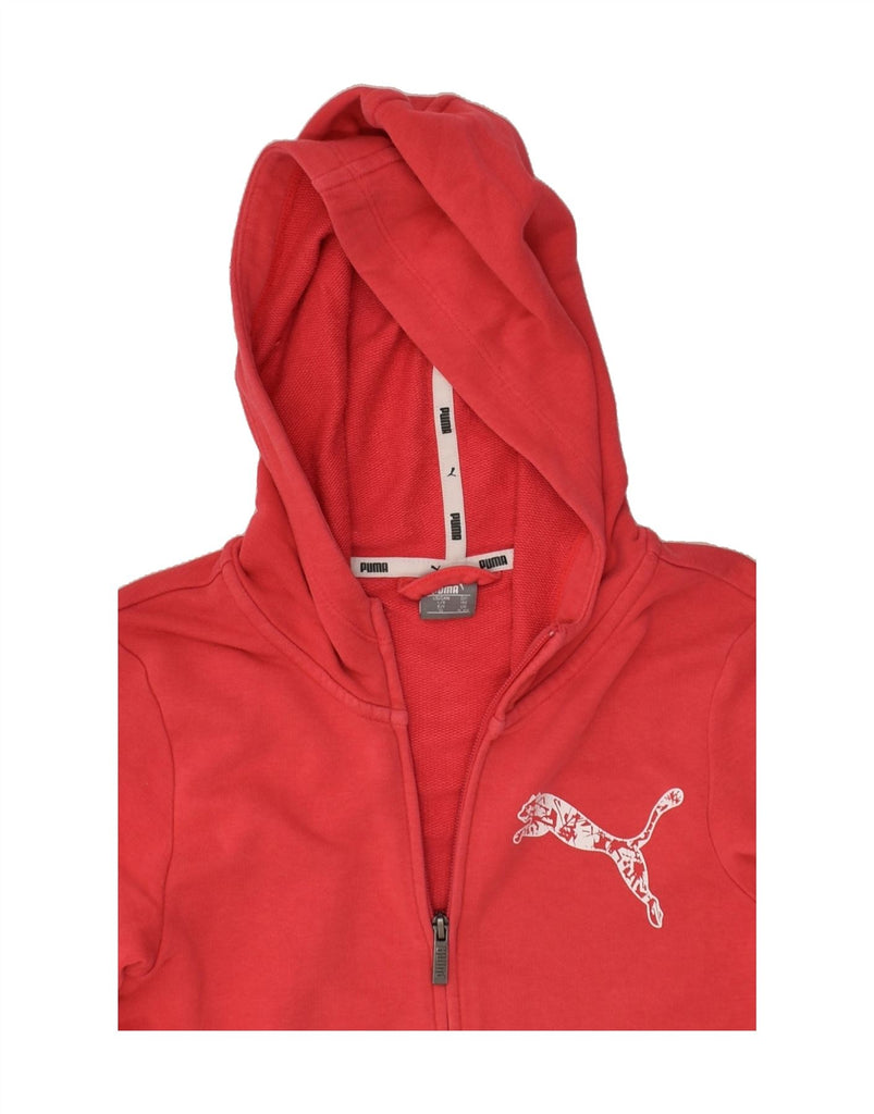 PUMA Girls Zip Hoodie Sweater 11-12 Years Red Cotton | Vintage Puma | Thrift | Second-Hand Puma | Used Clothing | Messina Hembry 