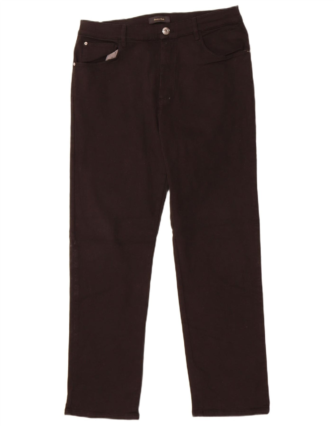 Massimo Dutti Womens Straight Jeans EU 42 Large W32 L27 Black Cotton