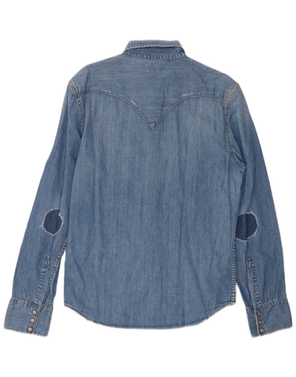 LEVI'S Mens Denim Shirt Medium Blue Cotton