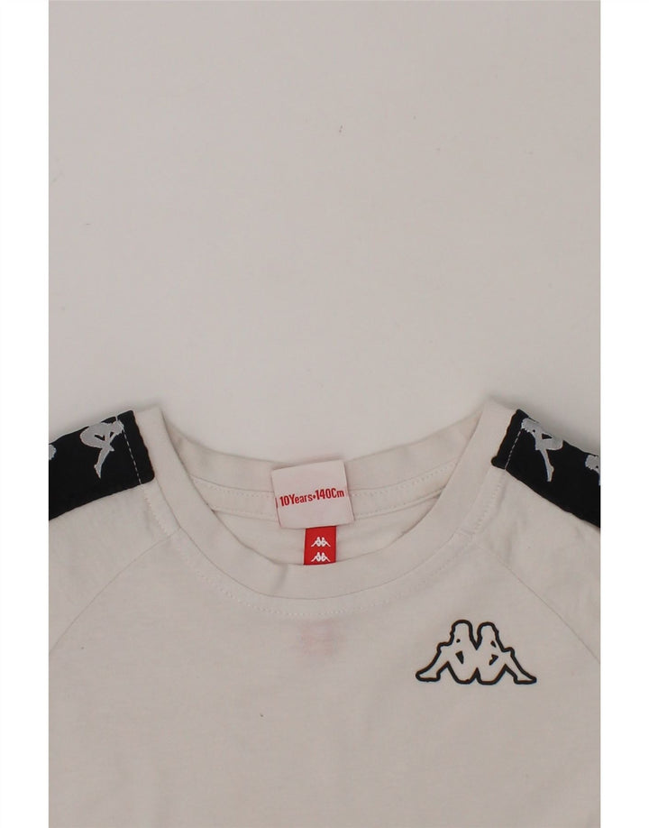 KAPPA Boys Graphic T-Shirt Top 9-10 Years White Cotton Vintage Kappa and Second-Hand Kappa from Messina Hembry 