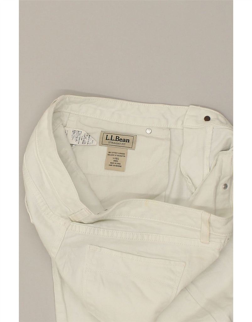 L.L.BEAN Womens Straight Fit Crop Casual Trousers US 14 XL W36 L22  White | Vintage L.L.Bean | Thrift | Second-Hand L.L.Bean | Used Clothing | Messina Hembry 