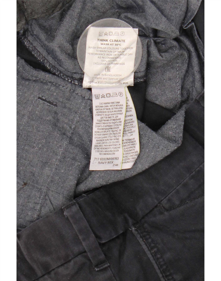 Marks & Spencer Mens Straight Regular Fit Suit Trousers W36 L33 Navy Blue